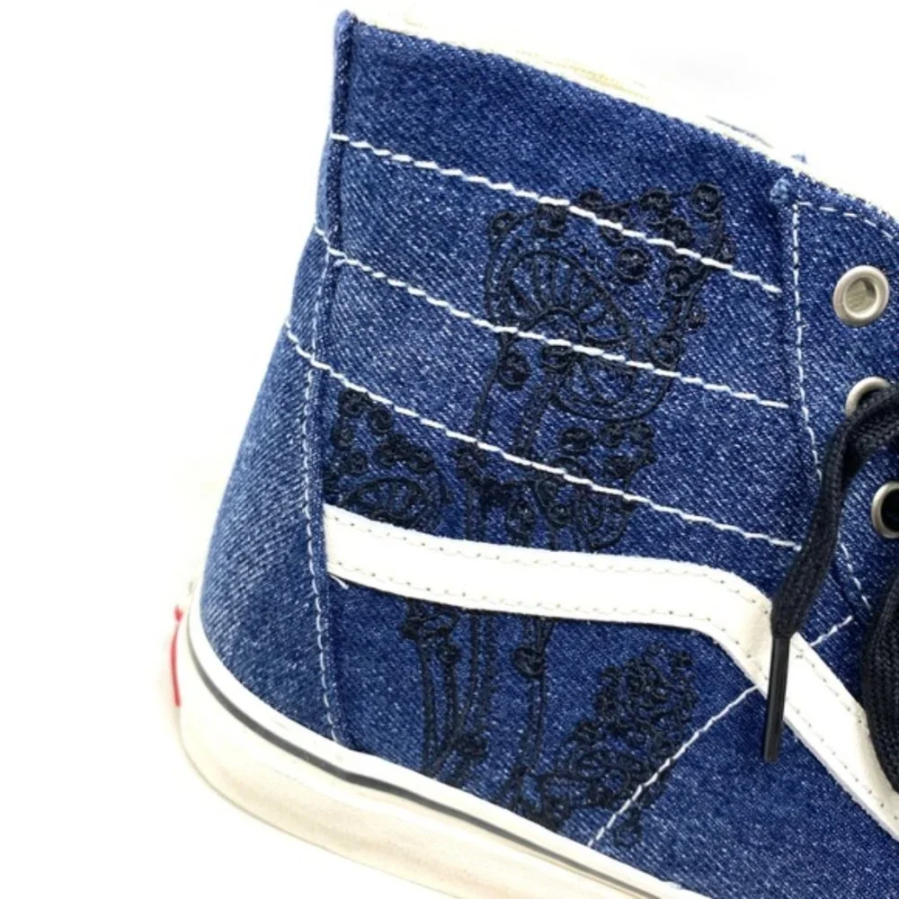 VANS Sk8-Hi Tapered High Top Denim Navy Canvas Men’s Sneakers Skate VN0A5KRUNAV - Picture 5 of 9